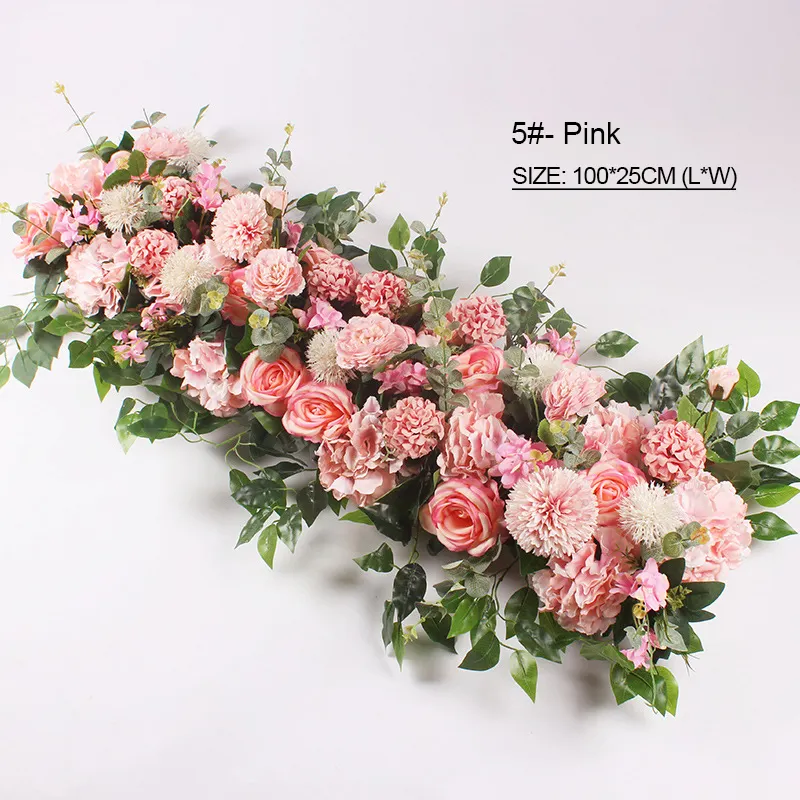 Qihao Faux Pink Flower Wall Panel Floral Backdrop Decor Silk Rose Wall for Wedding Party Nursery Baby Girl Room Home Decor