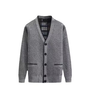 Chaqueta de punto con <span class=keywords><strong>cuello</strong></span> en V para hombres de mediana edad y padres mayores suéter cárdigan - Product Image 5