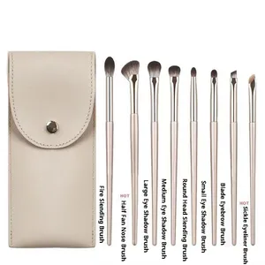 Professional Wholesale Luxury Customize LOGO 5/8 PCS Gold Concealer Eyeliner Eyebrow Eye Shadow Makeup Brush Set With Bag