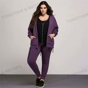 Conjunto de Dos Piezas de Talla Grande para Mujer Fall Down 8XL, Ropa de Talla Grande para Mujer 2025, Conjuntos de Dos Piezas para Mujer, Trajes Deportivos de Dos Piezas para Chicas - Product Image 5