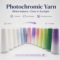 Hilo de Chenilla Acrílico Fotocrómico que Cambia de Color, Teñido, Activado por Luz Solar UV, para Proyectos Textiles