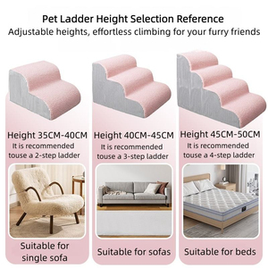 <span class=keywords><strong>Escaleras</strong></span> <span class=keywords><strong>para</strong></span> <span class=keywords><strong>Perros</strong></span> de 2/3/4 Peldaños, Espuma de Alta Densidad, Funda Desmontable Rosa, Rampa <span class=keywords><strong>para</strong></span> <span class=keywords><strong>Perros</strong></span> y Cachorros <span class=keywords><strong>para</strong></span> Sofá y Cama - Product Image 5