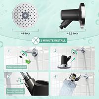 Pommeau de Douche Haute Pression avec Filtre 20 Étapes Élimine le Chlore Améliore la Santé de la Peau et des Cheveux Finition Chromée 6 Modes de Jet 1.8/2.5