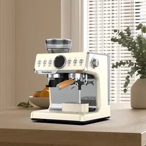 Cafetera espresso semiautomática de oficina, cafetera comercial con bomba de 20bar para moler y hacer café