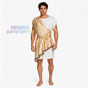 Disfraz de Dios Griego Romano Antiguo HP para Hombre, Túnica Blanca, Toga Dorada, Zeus, Apolo, Hércules, Mitología, Traje para Fiesta de Halloween - Product Image 1