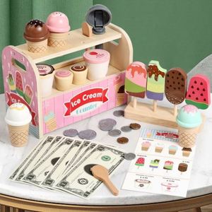 Juguete de Madera para Niños, Camión de Comida de Juguete, Carrito de Helados de Madera - Product Image 4