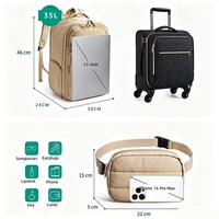 Sac à dos de voyage matelassé unisexe grande capacité, sac à dos pour ordinateur portable, sac à dos de voyage d'affaires avec poche à chaussures, sac bandoulière