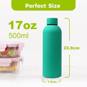 Stainless Steel Vacuum Insulated Water Bottle 500ml Double Wall Thermos Travel Sport Drink Flask Minimalist Design Multicolor - Product Image 5