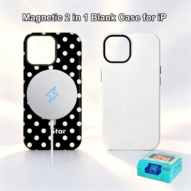 FONLYU 3D TPU PC Magnetic Shockproof Case 2-in-1 Sublimation Blank Phone Case for 17 16 15 14 Pro Max