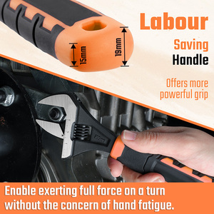 Llave Inglesa Ajustable de 8 Pulgadas de Apertura Ancha, Acero CR-V, Escala Láser Dual SAE y Métrica, Agarre Ergonómico Antideslizante - Product Image 5