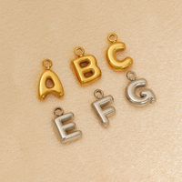 Breloques Lettres Alphabet en Acier Inoxydable Plaqué Or 18K Tendance A-Z Pendentifs Initiaux pour Fabrication de Bijoux DIY Colliers Enfants