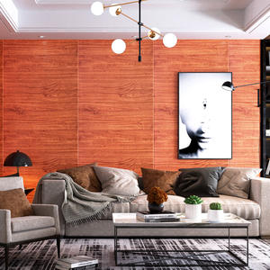 ไม้สีน้ำตาลเนื้อสัมผัสกระดาษแผ่นไม้วอลเลย์แบบผิวหยาบสติกเกอร์ติดผนังแบบมีกาวในตัวลอกออกได้ทันสมัย - Product Image 6