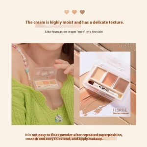 Palette de correcteur crémeux <span class=keywords><strong>FLORTTE</strong></span> trois couleurs, palette d'illuminateur deux couleurs, éclaircit le teint, maquillage - Product Image 2