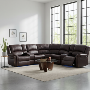 Sofá Seccional Eléctrico Reclinable de Lujo Frank, que Brinda la Experiencia Definitiva de Comodidad en el Cine en Casa - Product Image 1