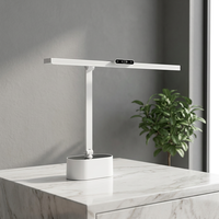 Lampe de bureau LED blanche minimaliste 24W, CRI 95 élevé, protection oculaire, contrôle tactile, intensité réglable, pliable, minuterie réglable pour étudiants