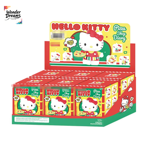 Lot de 6 figurines de dessin animé en PVC 100 % authentiques de la série Hello Kittyed Pizza Shop Diary, boîte mystère, décorations de bureau - Product Image 1