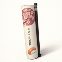 Tube d'emballage rigide élégant et personnalisé en papier pour sushis, burritos et rouleaux, de qualité alimentaire