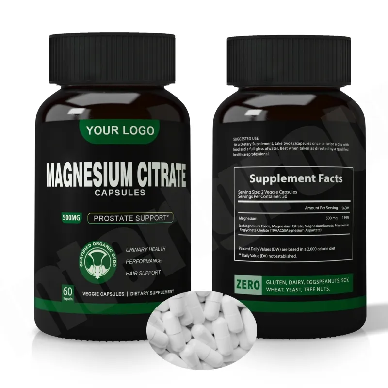 OEM ngủ magiê Citrate khan giá sản phẩm 500mg tự nhiên magiê Citrate viên nang