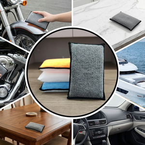 Almohadilla de microfibra multiusos para limpieza de coches, esponja de doble cara para lavado y fregado - Product Image 4