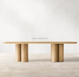 Nouveauté Meubles de luxe Tables de salle à manger Ensemble de table à manger rectangulaire Ensemble table à manger et chaises modernes en bois de chêne massif pour 8 personnes