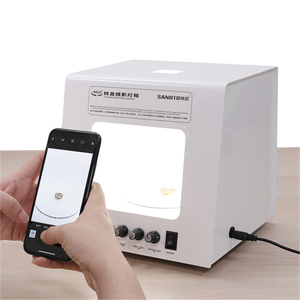 SANOTO Mini <span class=keywords><strong>studio</strong></span> photo dimmable, boîte à lumière pour photographie, boîte à lumière douce, plateau tournant pour la photographie de bijoux, vidéo, numérisation 3D - Product Image 6