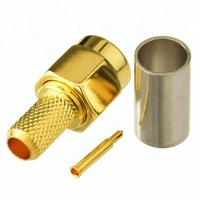 Conector SMA, enchufe SMA, conector Coaxial RF de crimpado macho para RG58 LMR195 RG200 RG142, Cable WiFi, extensor de extensión, puentes de coleta