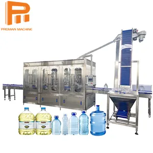 Machine de remplissage automatique 3-en-1 d'eau en bouteille 5L/machine de remplissage d'eau de grande bouteille de 3 litres/ligne de remplissage de soufflage de baril de 7L