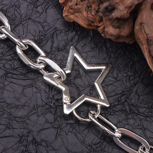 Cadena de cintura de aleación de zinc con estrella hueca plateada de una sola capa estilo Hip Hop para pantalones, accesorios de moda para vaqueros - Product Image 4