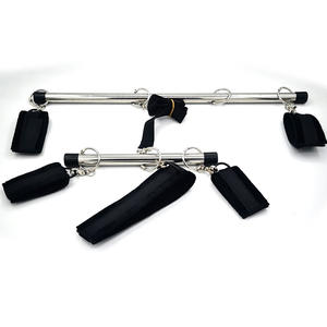 SmAdult productos eróticos tubo de acero inoxidable doble barra de felpa esposas Footcuffs juguetes alternativos para mujeres correa de pierna <span class=keywords><strong>Bondage</strong></span> - Product Image 1