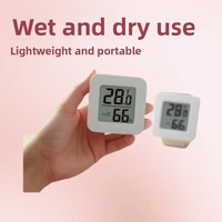 Termometer dalam ruangan Mini, instrumen deteksi kelembapan tampilan basah kering presisi tinggi untuk peralatan rumah kamar bayi