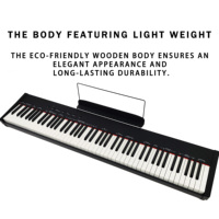 Clavier de piano numérique Beisite S-197 à 88 touches, poids progressif, sensible au toucher, rechargeable, en plastique