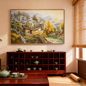 Décoration Murale Moderne pour Chambre à Coucher : Toile Peinte à la Main avec Impression UV Écologique, Paysage Rural Réaliste, Style <span class=keywords><strong>Marocain</strong></span> - Product Image 6