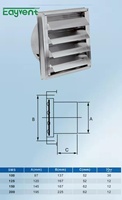 Grille d'aération carrée en acier inoxydable 304 avec volet anti-courant d'air à gravité, couvercle de sortie d'air mural pour extracteur extérieur