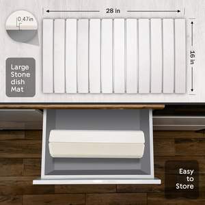 Large Stone Dish Drying <b>Mat</b> for Kitchen Counter Fast Dry Super <b>Absorbent</b> Collapsible Dish Drying <b>Mats</b> Diatomaceous Earth <b>Mats</b> - Product Image 3