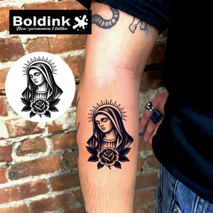 Tatouage au jus de Jagua Boldink personnalisé, réaliste, Vierge Marie, art corporel, imperméable, longue durée, 2 semaines, encre à tatouer - Product Image 3