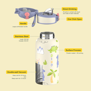 550ml 3d Printing Classic Design Double-wall Stainless Steel Water <b>Bottle</b> Vacuum <b>Flask</b> For Kids Travel Drinkware - Product Image 3