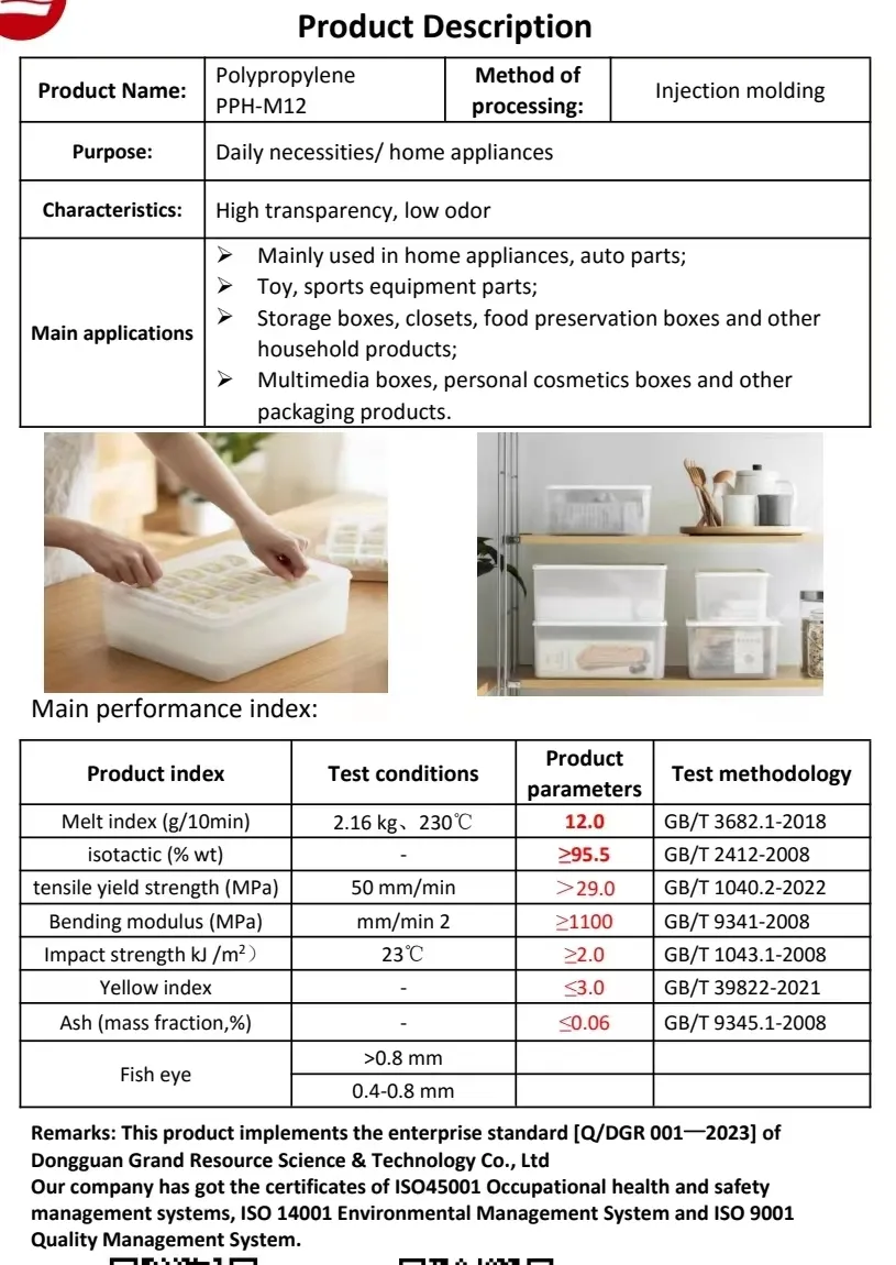 Productos más vendidos, gran inventario de materiales de PP, materias primas de moldeo por inyección de alto flujo, alta calidad