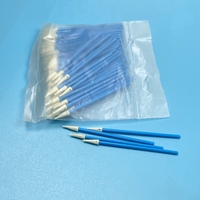 Écouvillons de nettoyage en mousse professionnels de 100 unités avec poignée bleue 750 tête de Series-3.2mm électronique détail travail coton-tige produit
