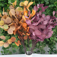 Feuilles d'eucalyptus artificielles, feuilles de pommier, feuilles d'arbre à monnaie, pour la décoration de mariage et de la maison, plantes artificielles en gros