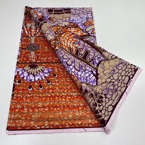Tissu africain en wax véritable de 6 yards pour chemises et sacs pour garçons - Original Wax Dutch Loincloths Organza - Product Image 1