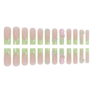 <span class=keywords><strong>Uñas</strong></span> Postizas Francesas O7 con Diseño <span class=keywords><strong>de</strong></span> 24 Piezas, <span class=keywords><strong>Uñas</strong></span> Largas con Diamantes Brillantes <span class=keywords><strong>y</strong></span> <span class=keywords><strong>Flores</strong></span>, <span class=keywords><strong>Mariposas</strong></span> <span class=keywords><strong>y</strong></span> Puntos para los Dedos - Product Image 5