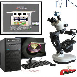 VGM600A 宝石学用三眼宝石顕微鏡 LEDデジタルズームステレオ エリプスベース暗視野付き 宝石鑑定用 - Product Image 3