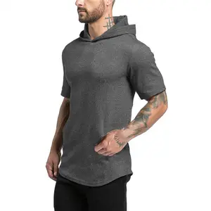 Popular men's clothing Fashion Casual Hoodies Tops Short Sleeve Soft Loose Men's T-shirts with hat Hoodies