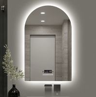 Espejo de cuerpo entero con iluminación LED, inteligente, independiente, con marco, para baño, sala de estar, hogar