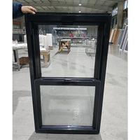 Fenêtres coulissantes verticales et horizontales de style américain en PVC noir, simples et doubles
