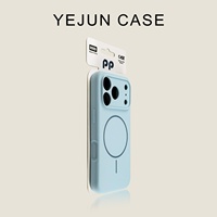 Coques de téléphone portable iPhone 17 Pro Max en silicone liquide effet peau, avec bouton IA tout-en-un, fixation magnétique, couleur unie, minimaliste, moulage par injection
