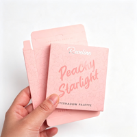Boîte d'emballage personnalisée rose biodégradable, recyclable et réutilisable pour palette de fards à paupières, impression argentée, boîte cadeau aseptique pour maquillage