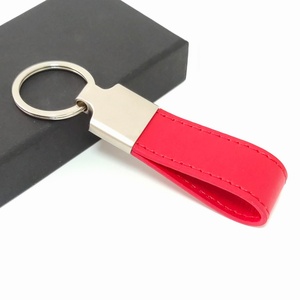 Keychain Factory Custom Blank Metal Brand Luxury Genuine Leather Keychain Custom Logo - Product Image 3
