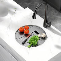 MOSHE RV Évier simple en acier inoxydable 304, surface nano, avec robinet chaud/froid, pour bar à domicile et café, fabrication industrielle, à encastrer sous plan