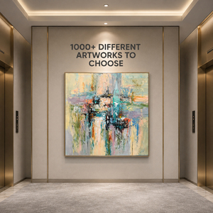 City in Soft Light Minimalist Wabi Sabi Abstract Painting <b>Wall</b> Decorative Arts Custom Hotel Home House Decoration Interior - Product Image 1